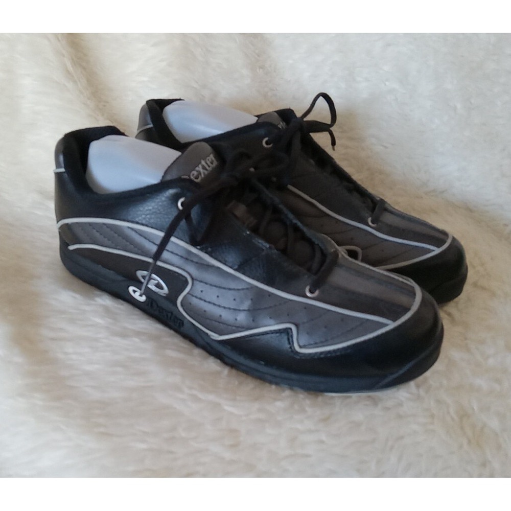 Dexter Slide-Rite FURY Men's 10 2 W Black White Retro Bowling Shoes Non Marking